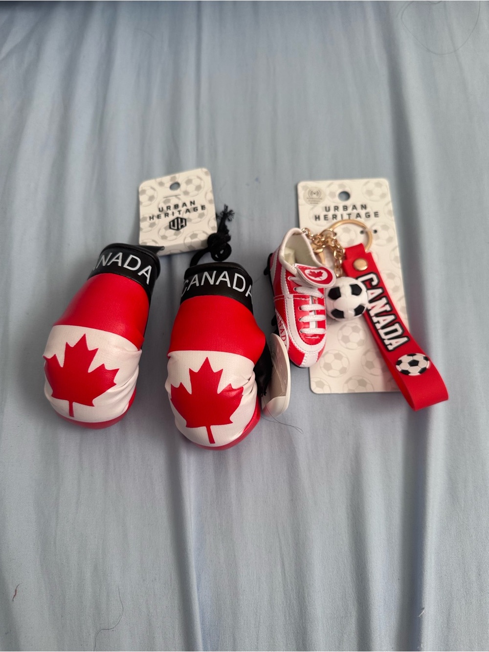 Soccer Boxing Gloves & Sneaker Keychain Set NWT
